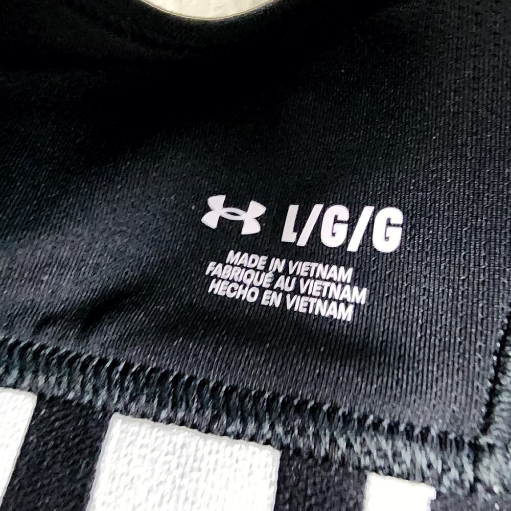 Under Armour NWT HeatGear Mid Branded Sports Bra Black Compression Support Large - Picture 8 of 13